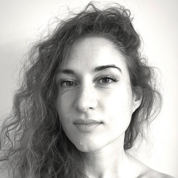 Black-and-white portrait of Laura